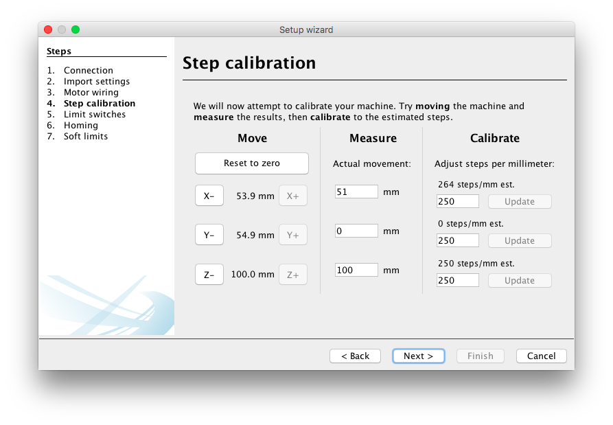 Step calibration